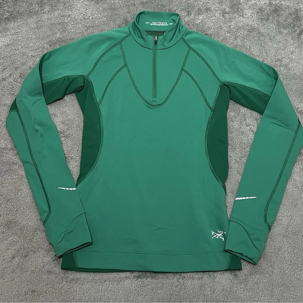 Arc’teryx Women’s Long Sleeve Sweater Quarter Zip Performance Size XS Green